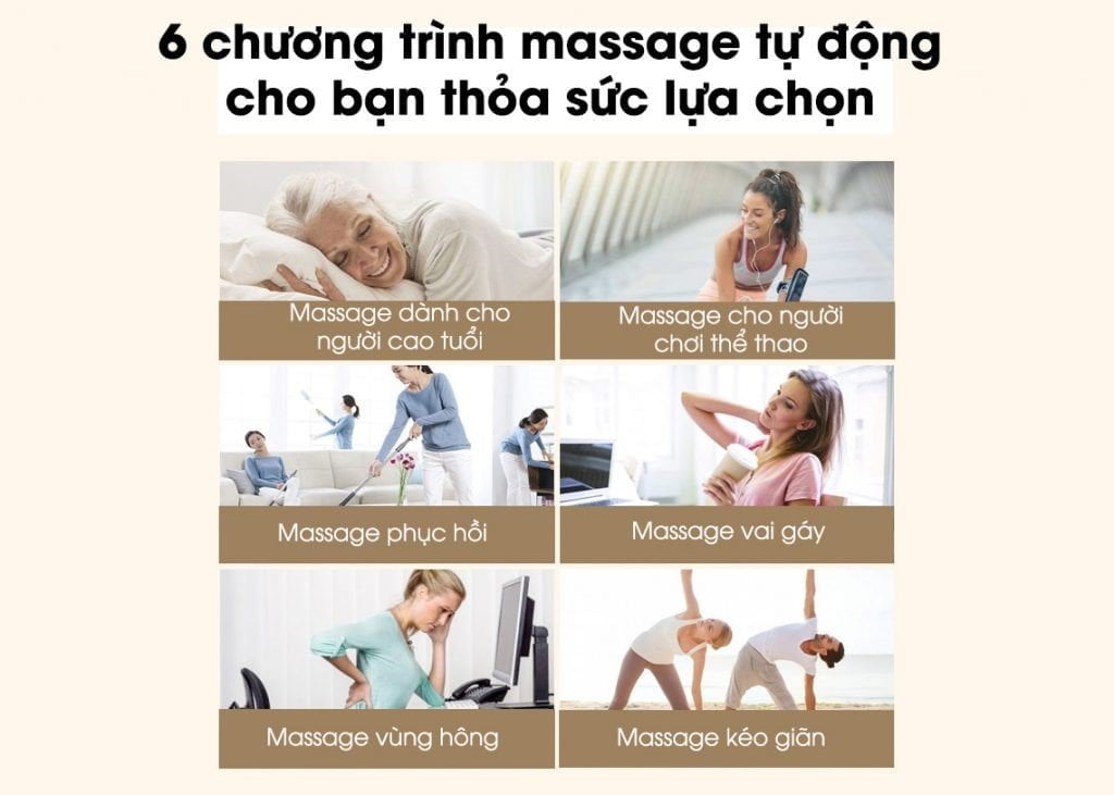 6 chương trình massage ghế massage OKINAWA OS - 225
