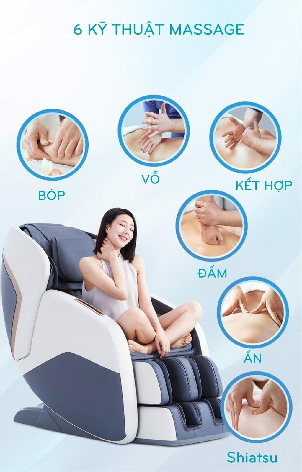 6 kỹ thuật massage ghế massage Okinawa INC - 550