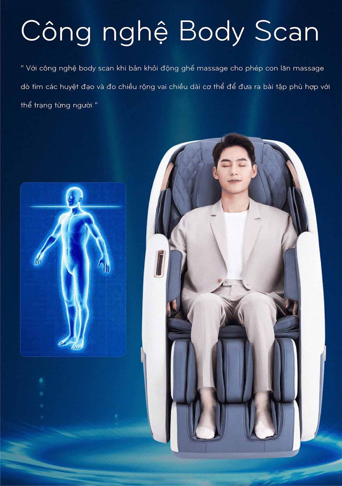 Chế độ body scan ghế massage Okinawa INC - 550