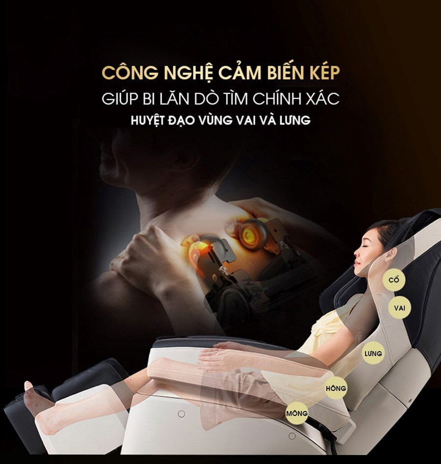 Công nghệ cảm biến kép ghế massage OKINAWA JS 100