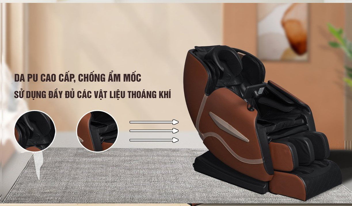 Chất liệu da ghế massage OKINAWA OS - 206