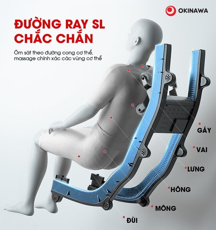 Ghế massage S-801 đường ray SL chắc chắn