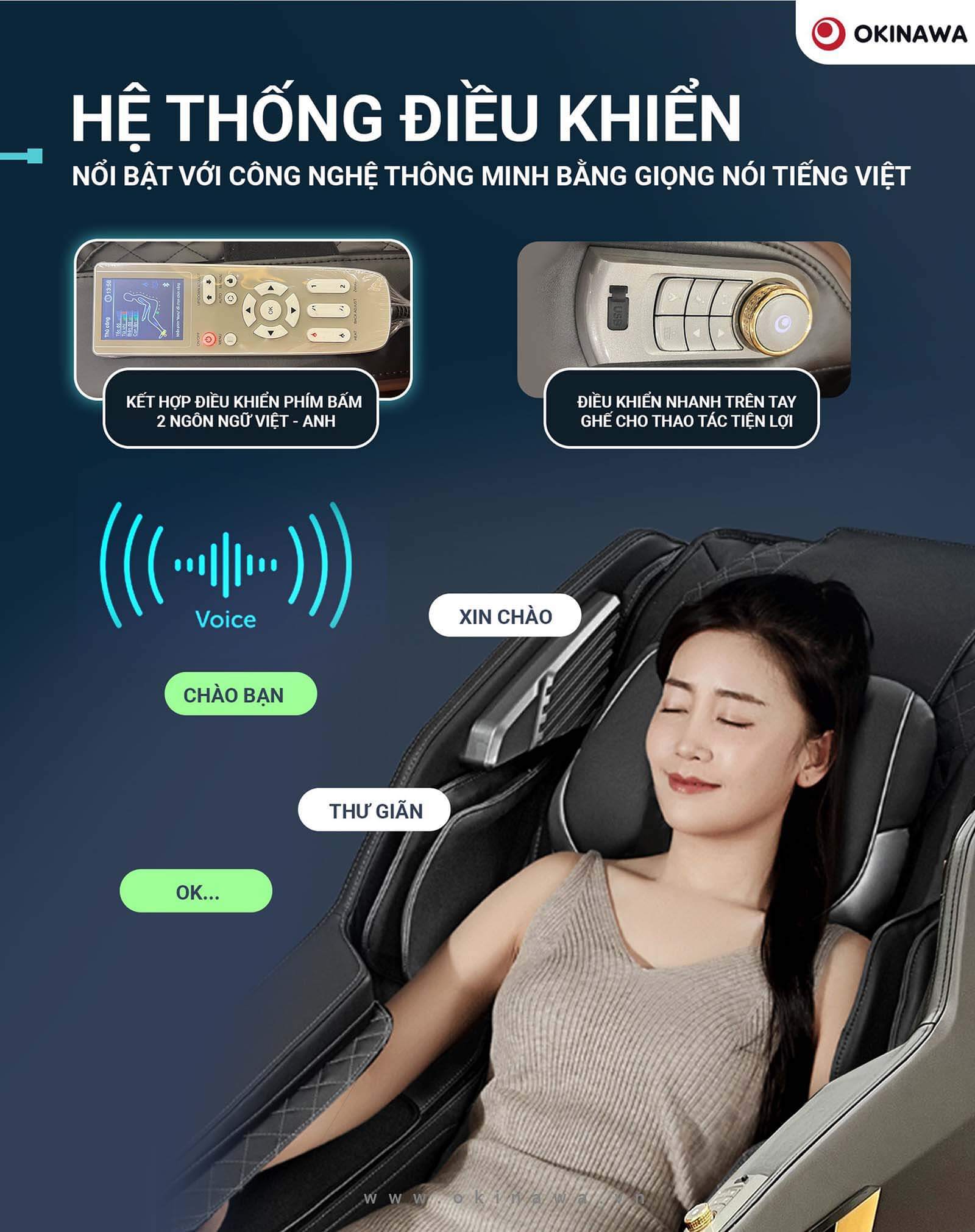 Hệ thống điều khiển ghế massage Okinawa C300