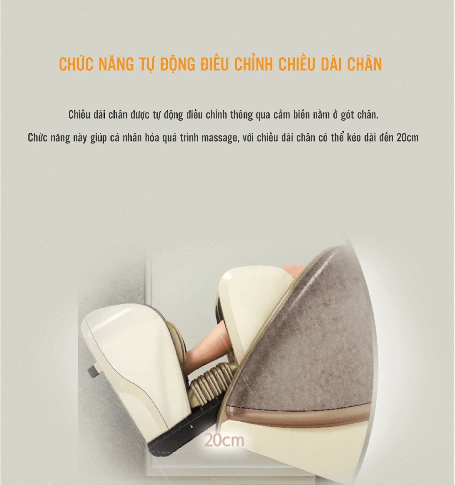 Tính năng kéo giãn chân ghế massage OKINAWA ORI 3310G