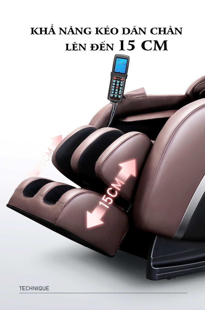 Công nghệ kéo giãn chân ghế massage OKINAWA INC 6000