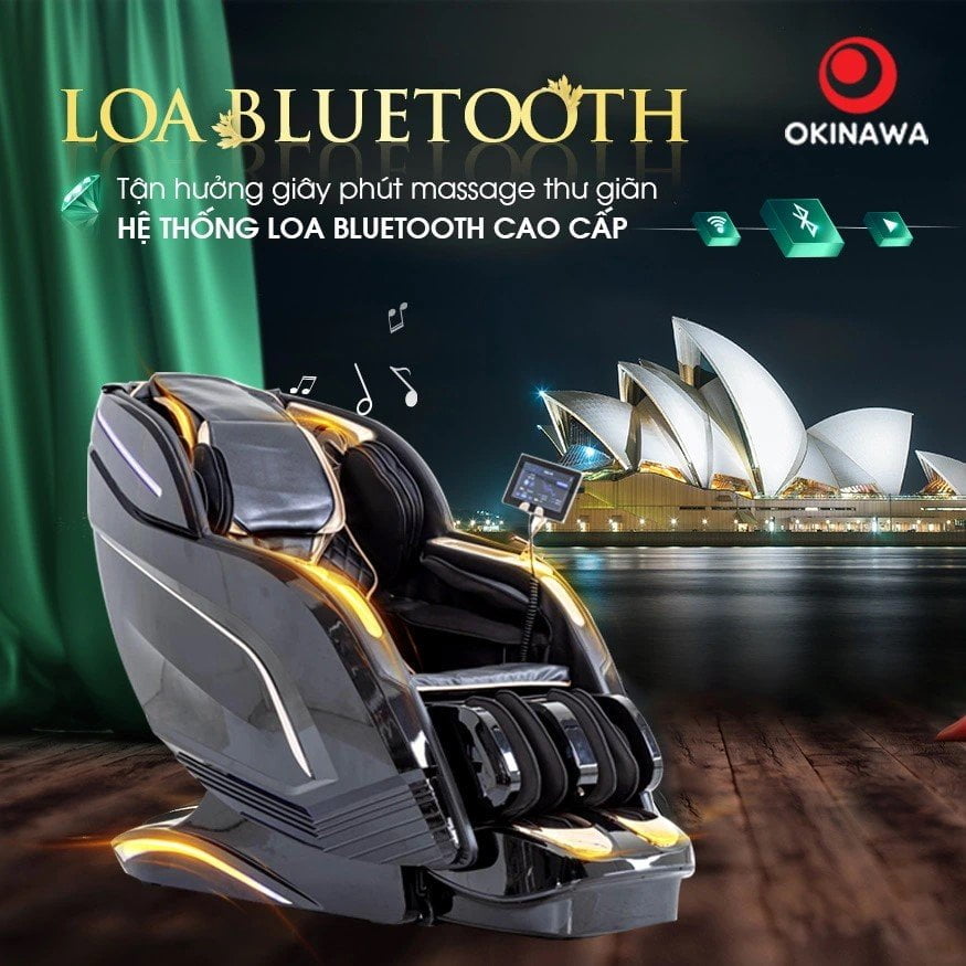 Loa bluetooth ghế massage OKINAWA BLACK PEARL H - 515