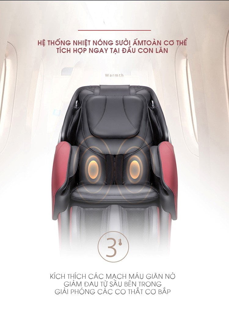 Công nghệ nhiệt nóng ghế massage OKINAWA JS 46
