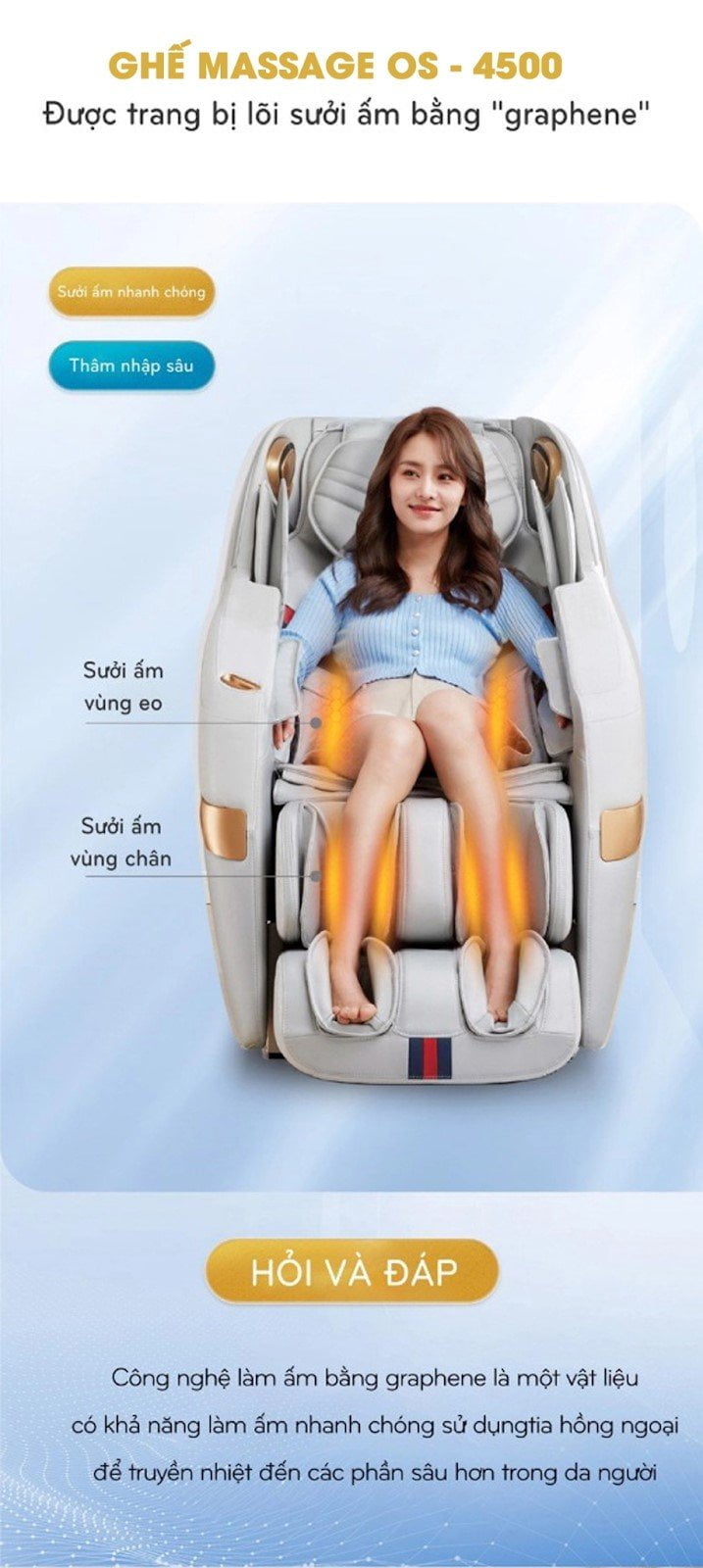 Công nghệ nhiệt hồng ngoại ghế massage OKINAWA OS - 4500