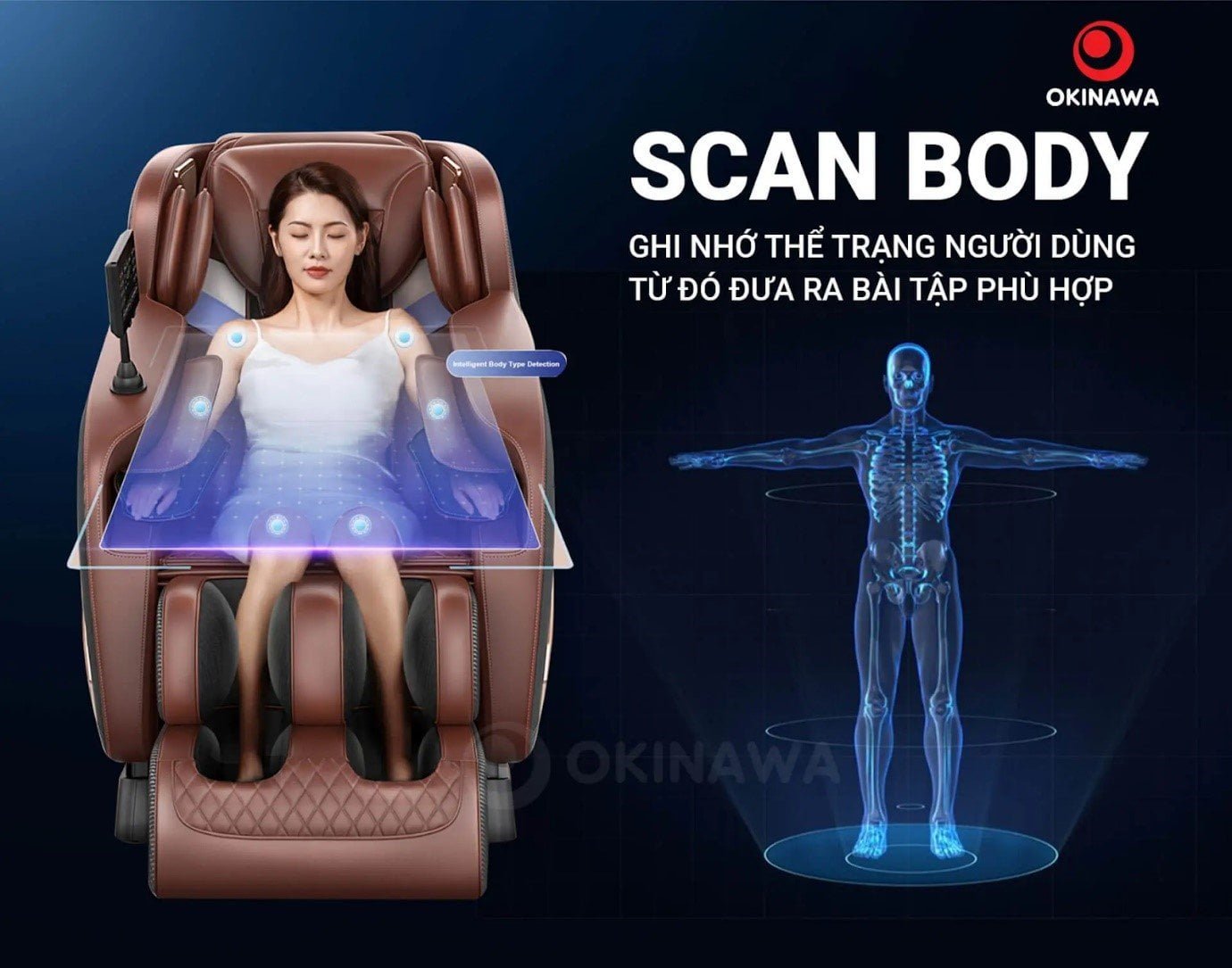 Chế độ scan body ghế massage OKINAWA OS - 320