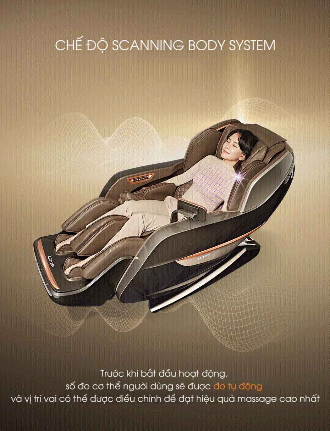 Chế độ scanning body ghế massage OKINAWA OS 3000( BOWN)