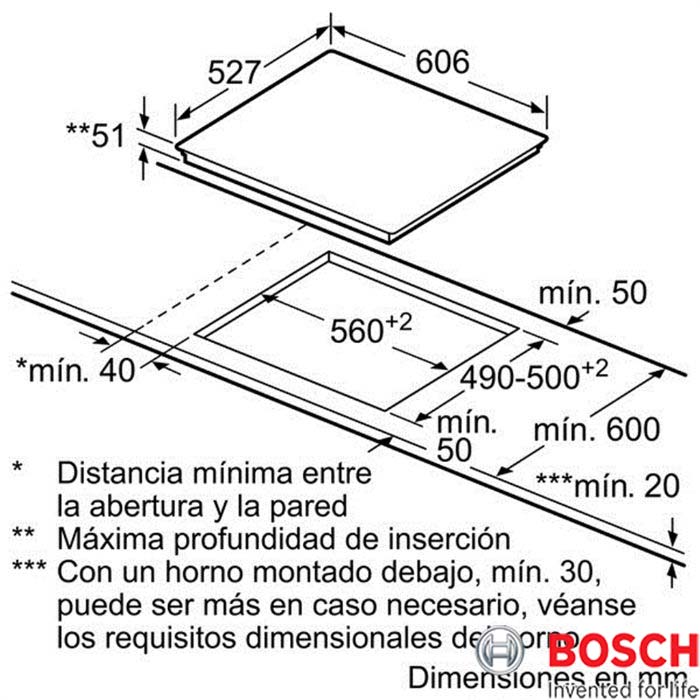 Thông số kỹ thuật của Bếp Từ Bosch PIE631FB1E