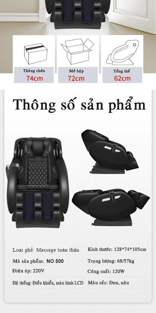 Thông số sản phẩm ghế massage OKINAWA NO 500