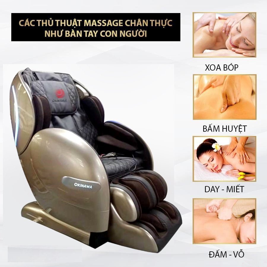 Thủ thuật massage ghế massage OKINAWA OS 9500