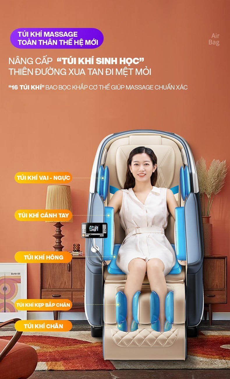 Hệ thống túi khí ghế massage OKINAWA OS - 204