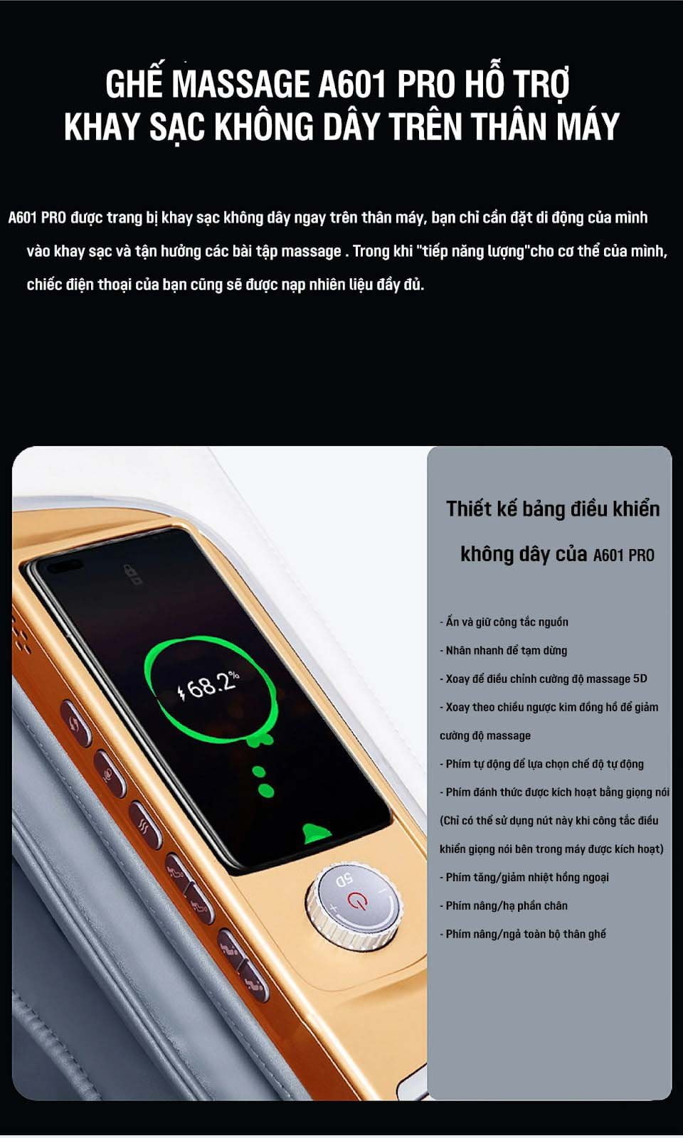 Cổng kết nối USB ghế massage OKINAWA HOZIRON A-601