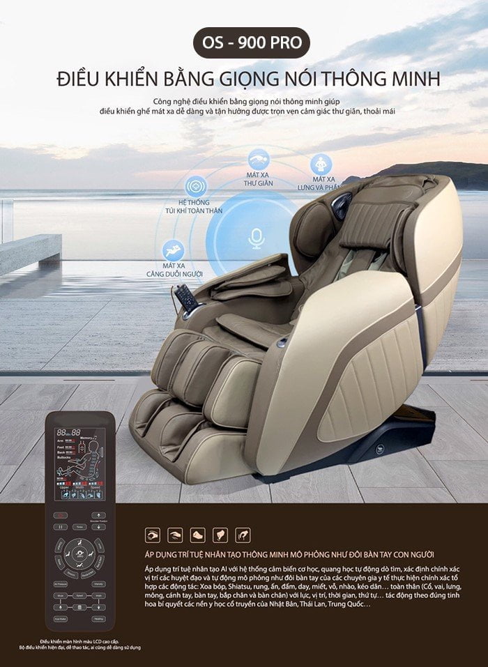 Điều khiển giọng nói ghế massage OKINAWA OS - 900 PRO