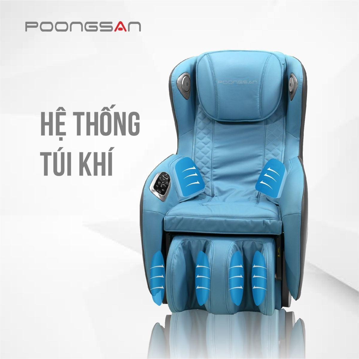 Ghế massage Poongsan MCP-129 có hệ thống túi khí massage thông minh