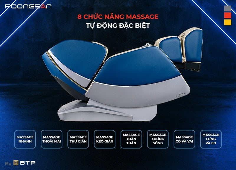Poongsan mcp 801 có 8 chức năng massage tự động đặc biệt