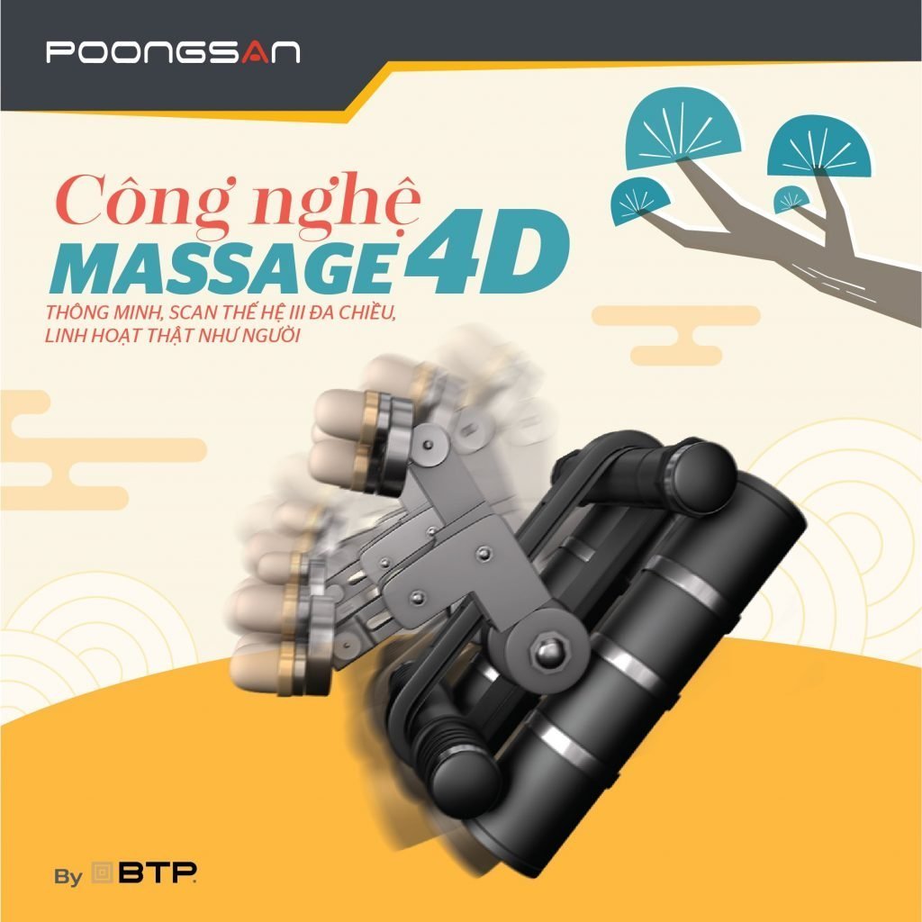 Công nghệ massage thông minh đa chiều linh hoạt